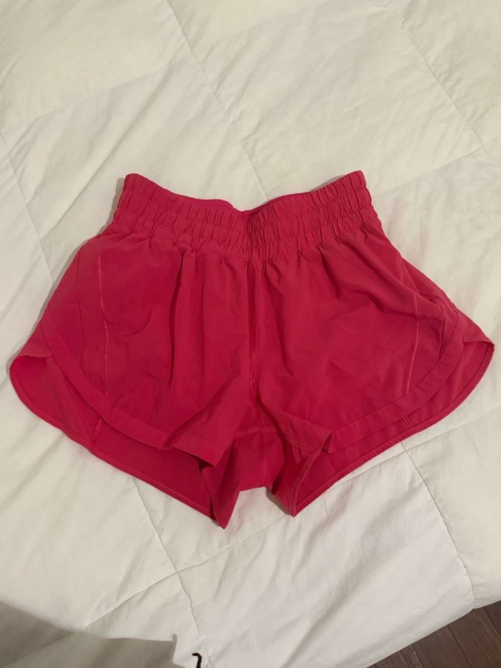 lululemon athletica Women's Bright Pink Smocked Waist Running Shorts